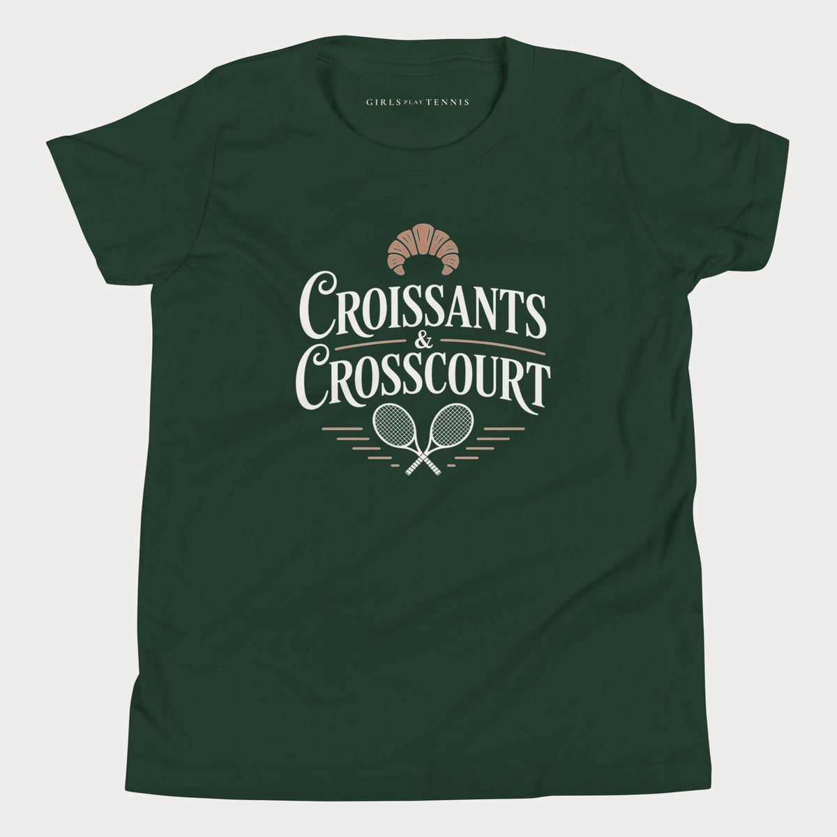 Croissants & Crosscourt Tennis Tee — Dark