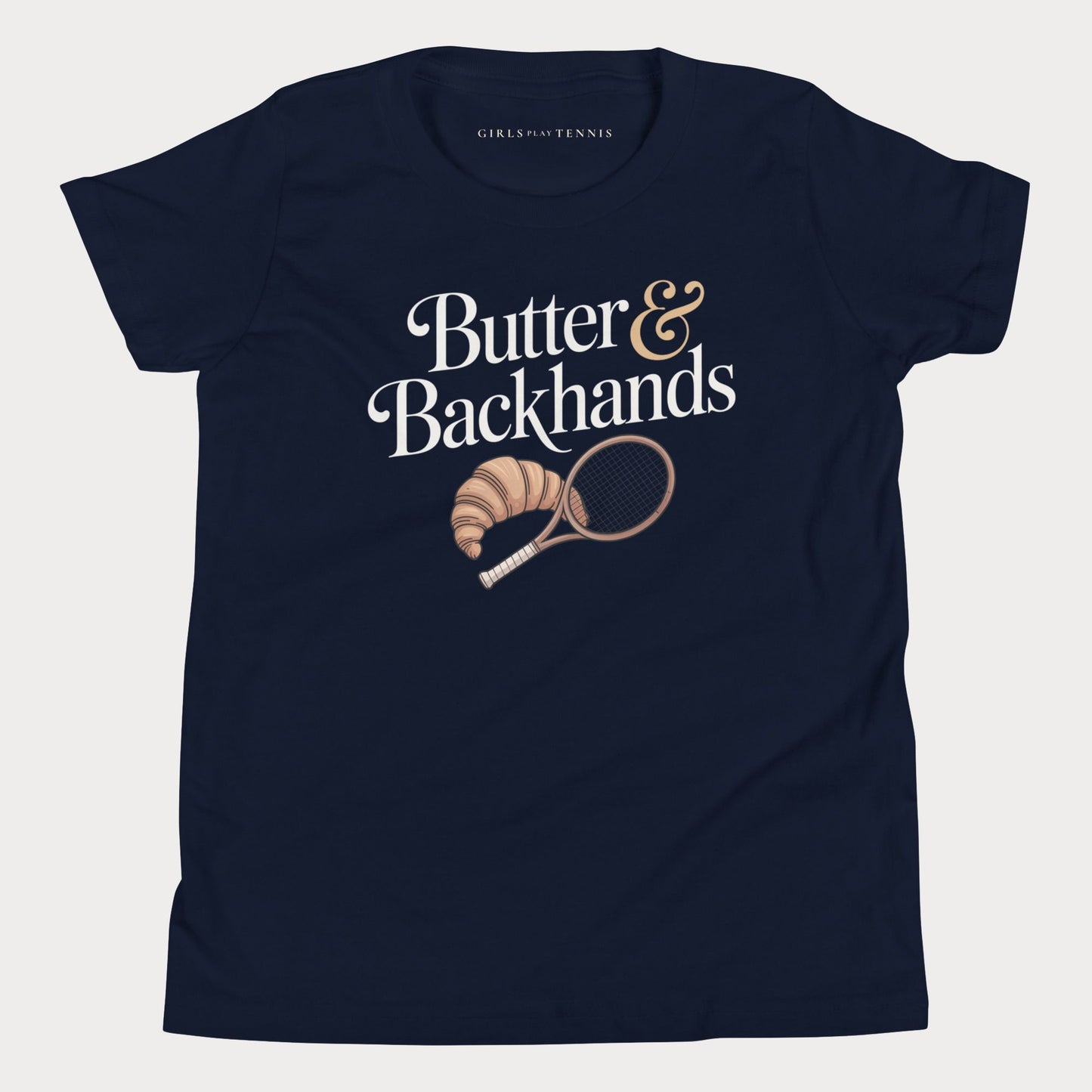 Butter & Backhands Youth Tennis Tee — Dark