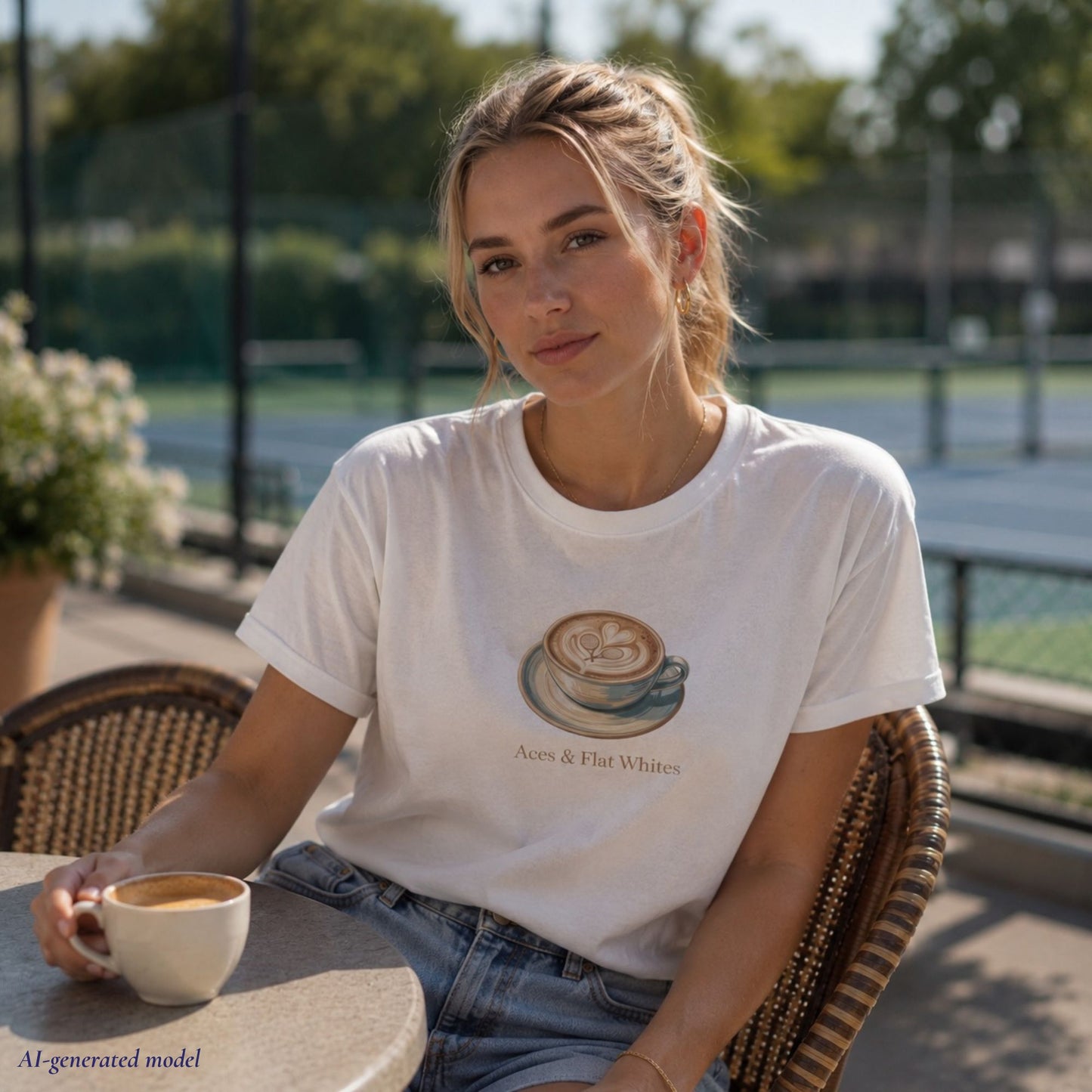 Aces & Flat Whites Women's Lifestyle Tennis Tee