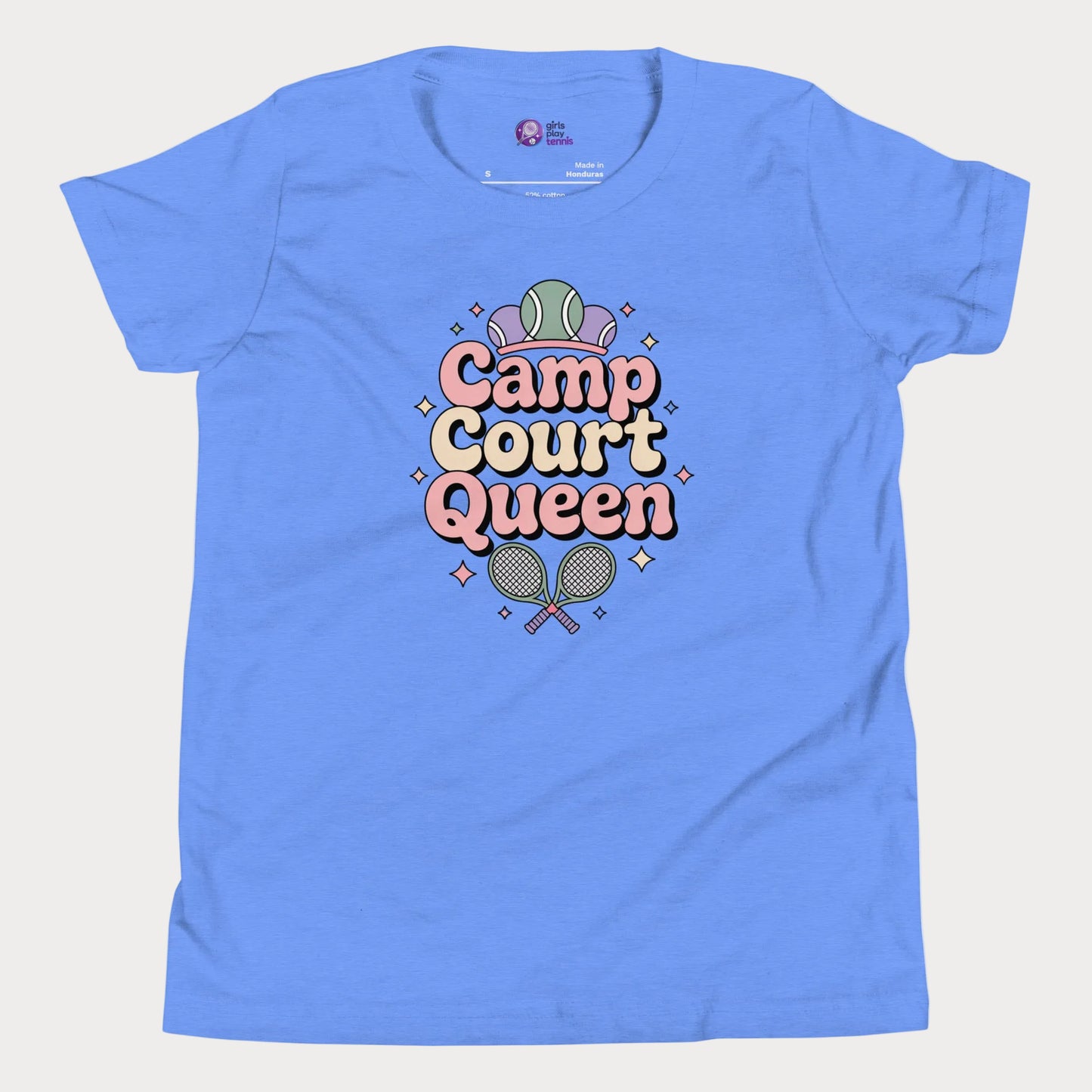Blue Camp Court Queen pastel tennis t-shirt for girls