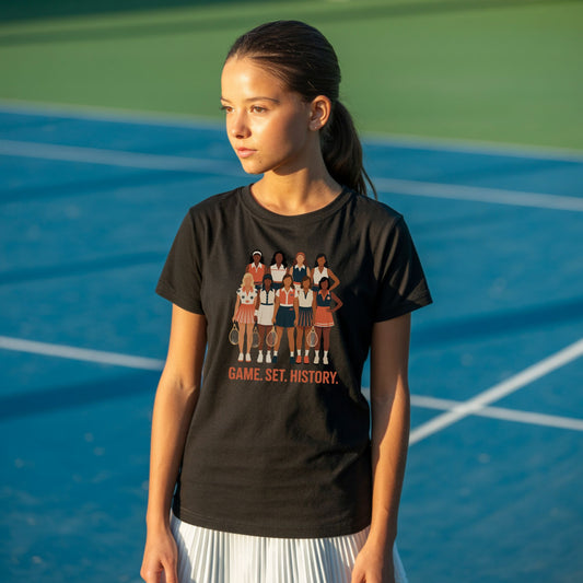 Game. Set. History. Girls Tennis T-Shirt