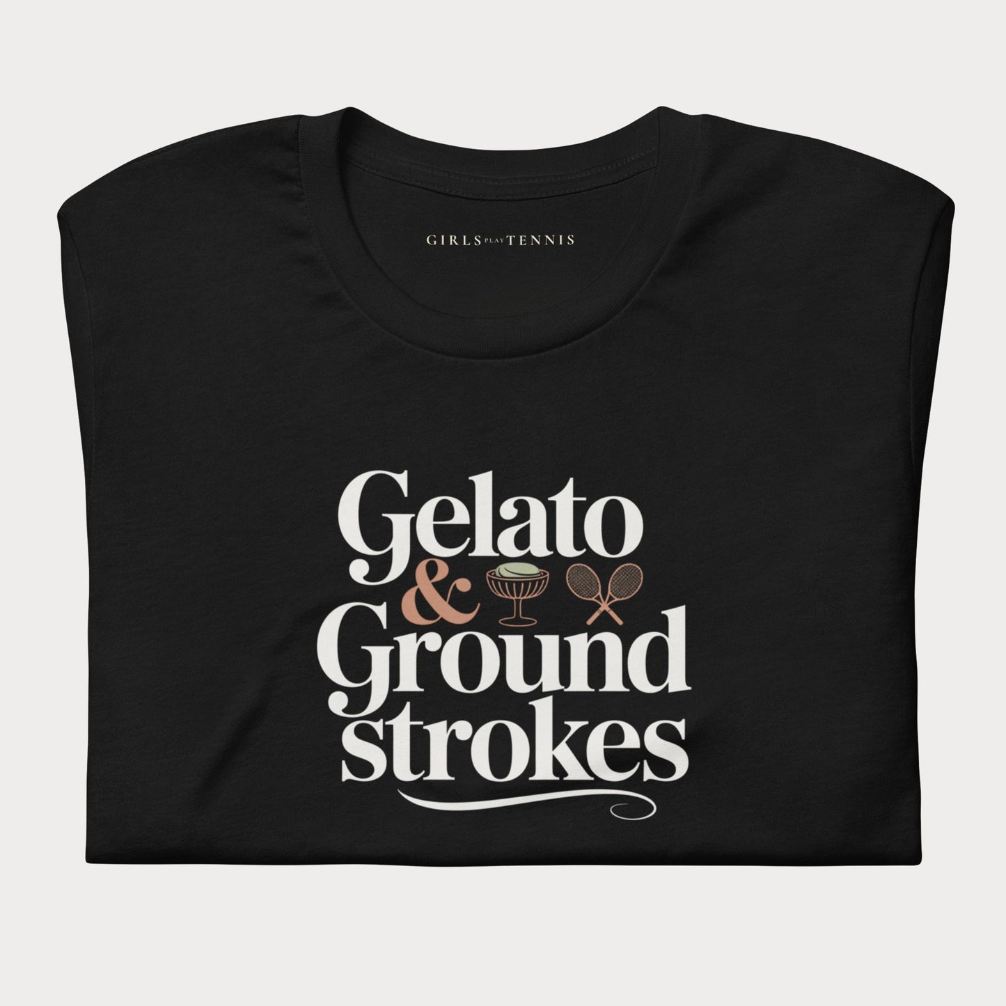 Gelato & Groundstrokes Tennis Tee — Dark