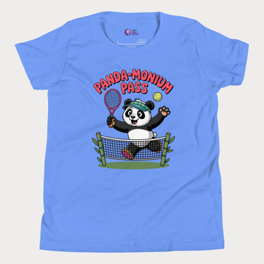 Girls Play Tennis Panda-Monium Pass T-Shirt – cute panda tennis design for girls