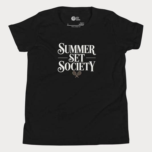 Summer Set Society girls and women’s tennis tee in black premium cotton shirt