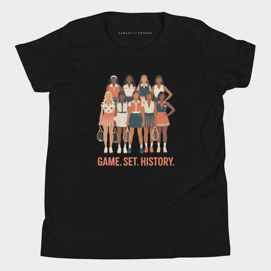 Game. Set. History. Youth Tennis Tee