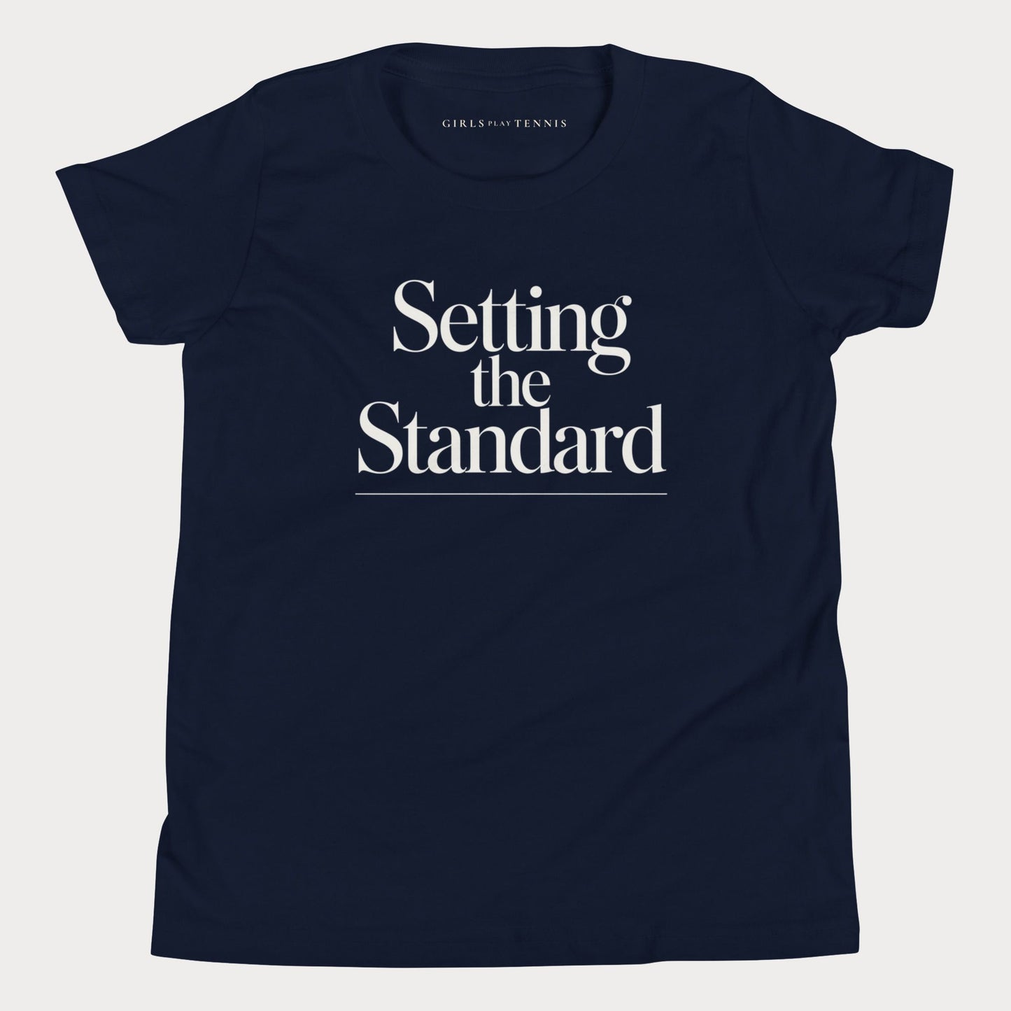 Setting the Standard Youth Tennis Tee — Dark