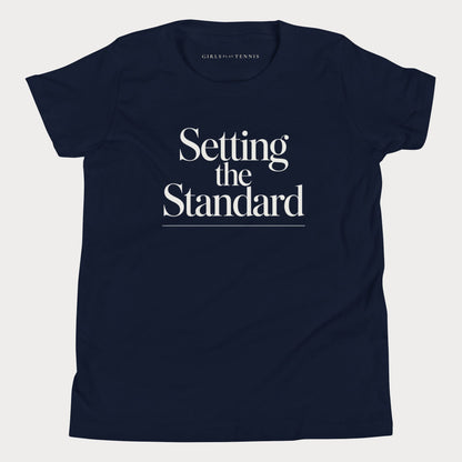 Setting the Standard Youth Tennis Tee — Dark