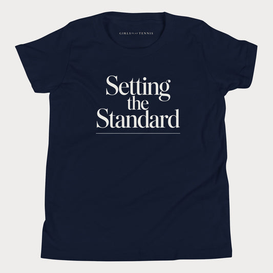 Setting the Standard Youth Tennis Tee — Dark