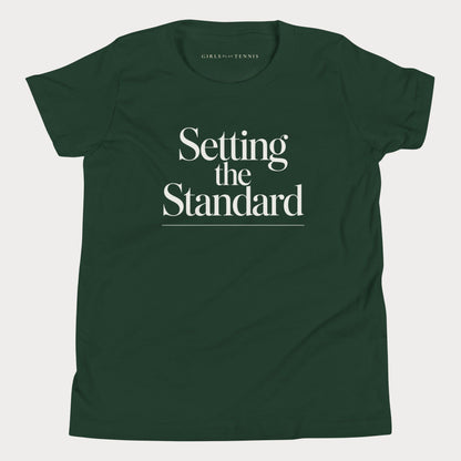 Setting the Standard Youth Tennis Tee — Dark