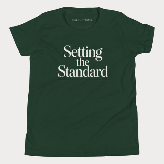 Setting the Standard Youth Tennis Tee — Dark