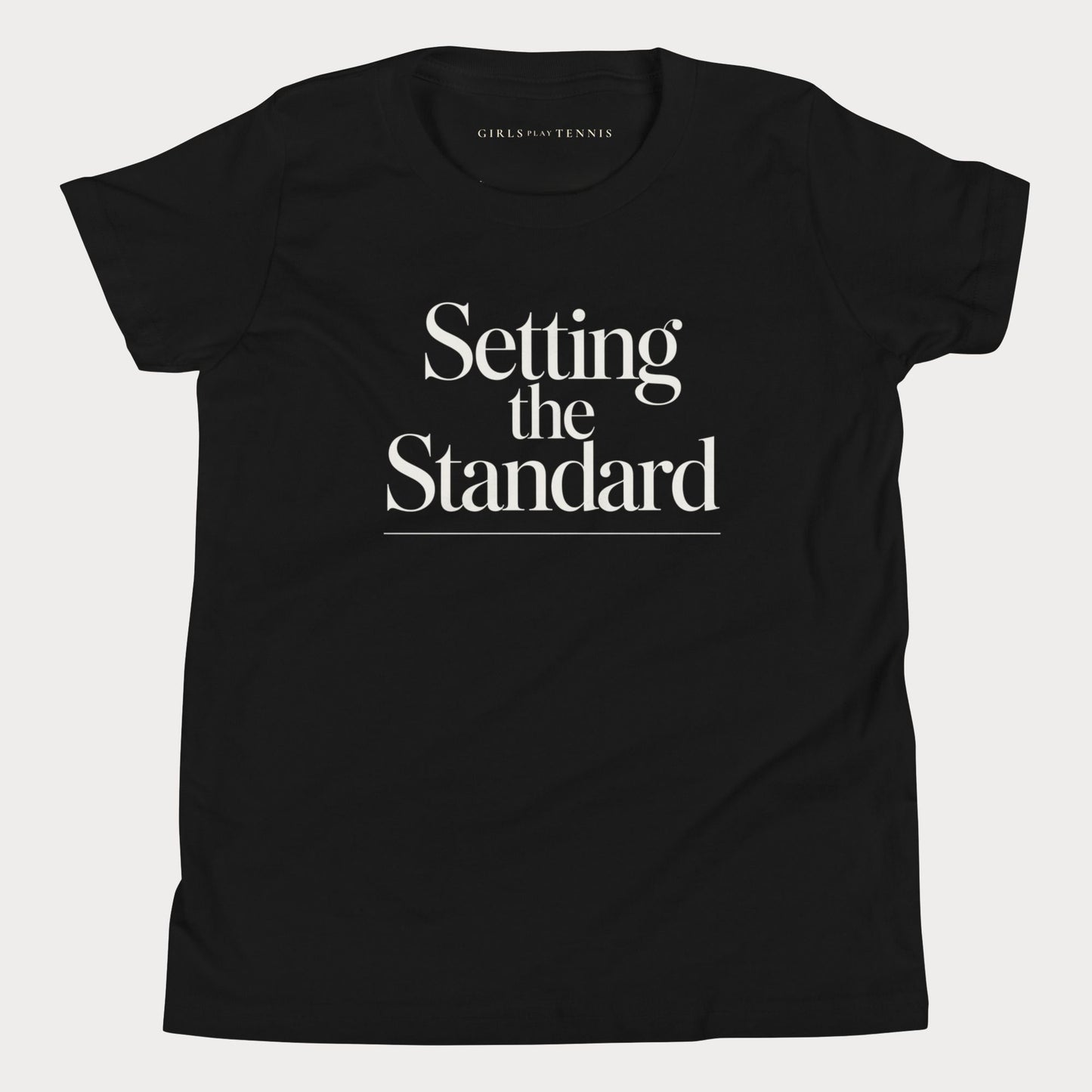 Setting the Standard Youth Tennis Tee — Dark