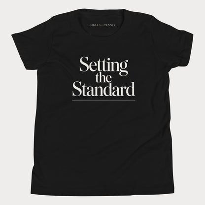 Setting the Standard Youth Tennis Tee — Dark
