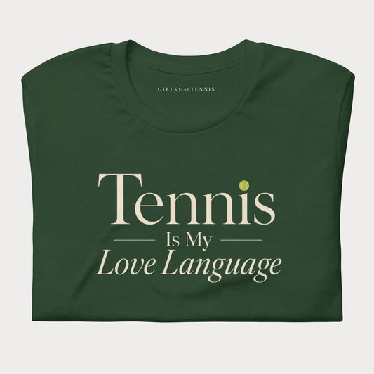 Tennis is My Love Language Tee — Dark