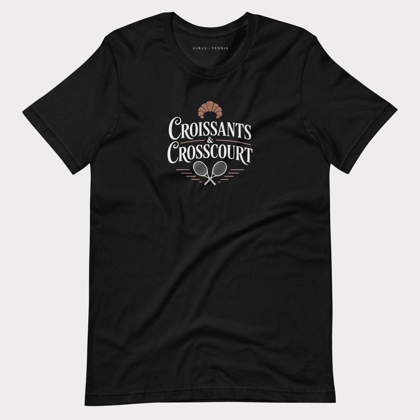 Croissants & Crosscourt Tennis Tee — Dark