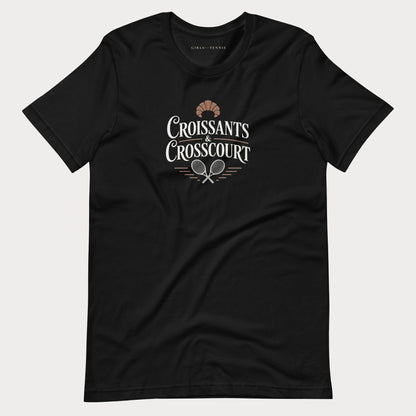 Croissants & Crosscourt Tennis Tee — Dark