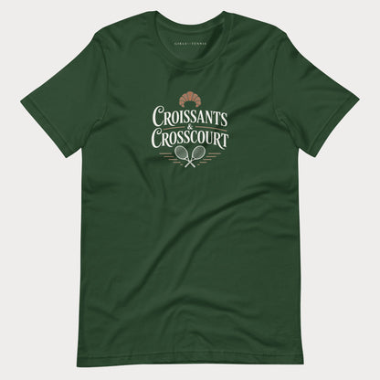 Croissants & Crosscourt Tennis Tee — Dark