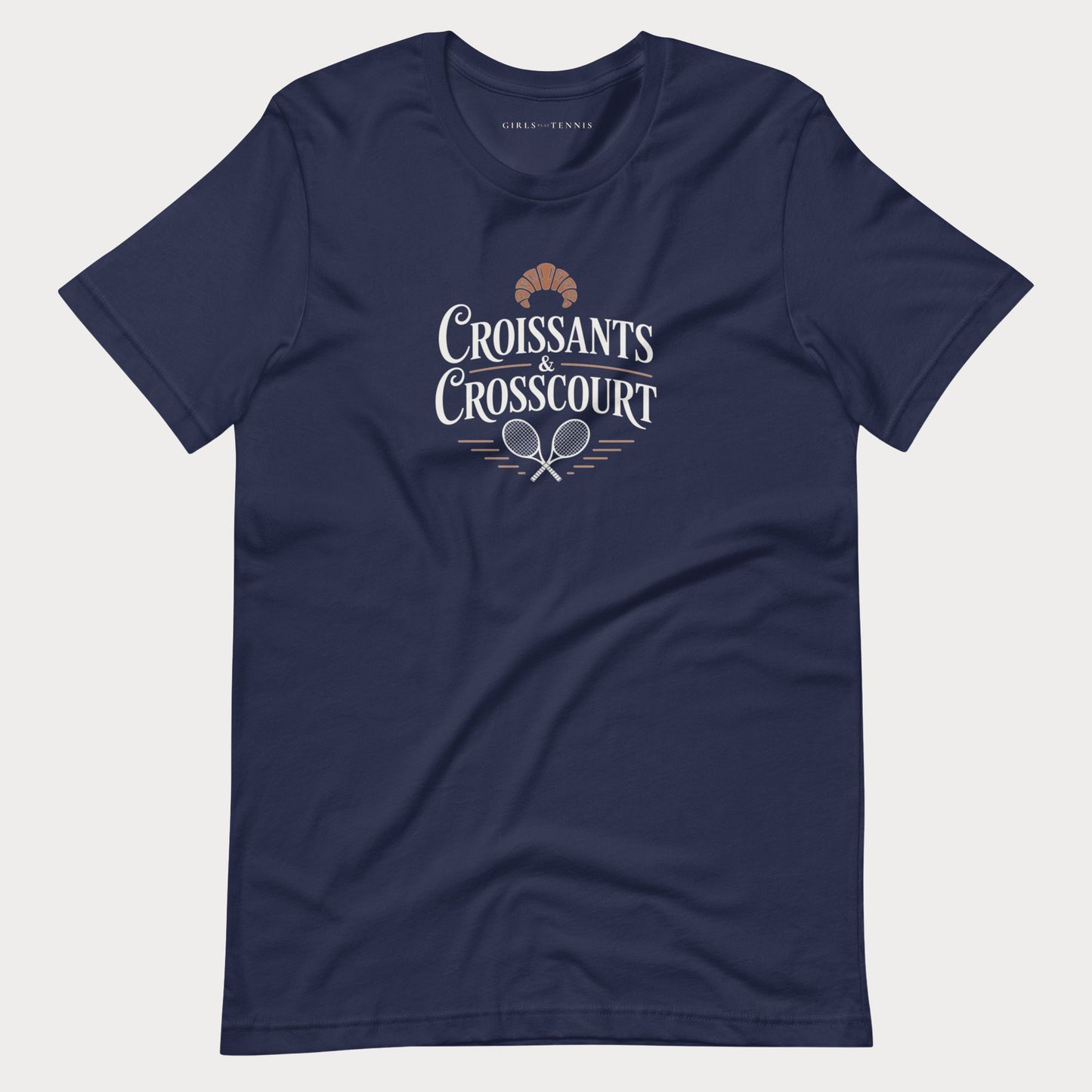 Croissants & Crosscourt Tennis Tee — Dark
