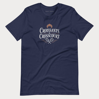 Croissants & Crosscourt Tennis Tee — Dark