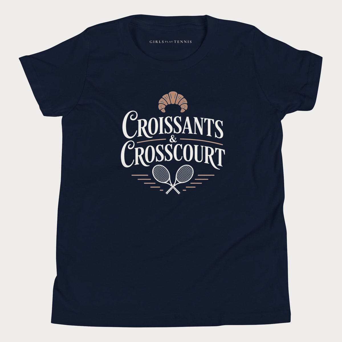 Croissants & Crosscourt Tennis Tee — Dark