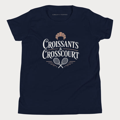 Croissants & Crosscourt Tennis Tee — Dark