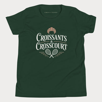 Croissants & Crosscourt Tennis Tee — Dark