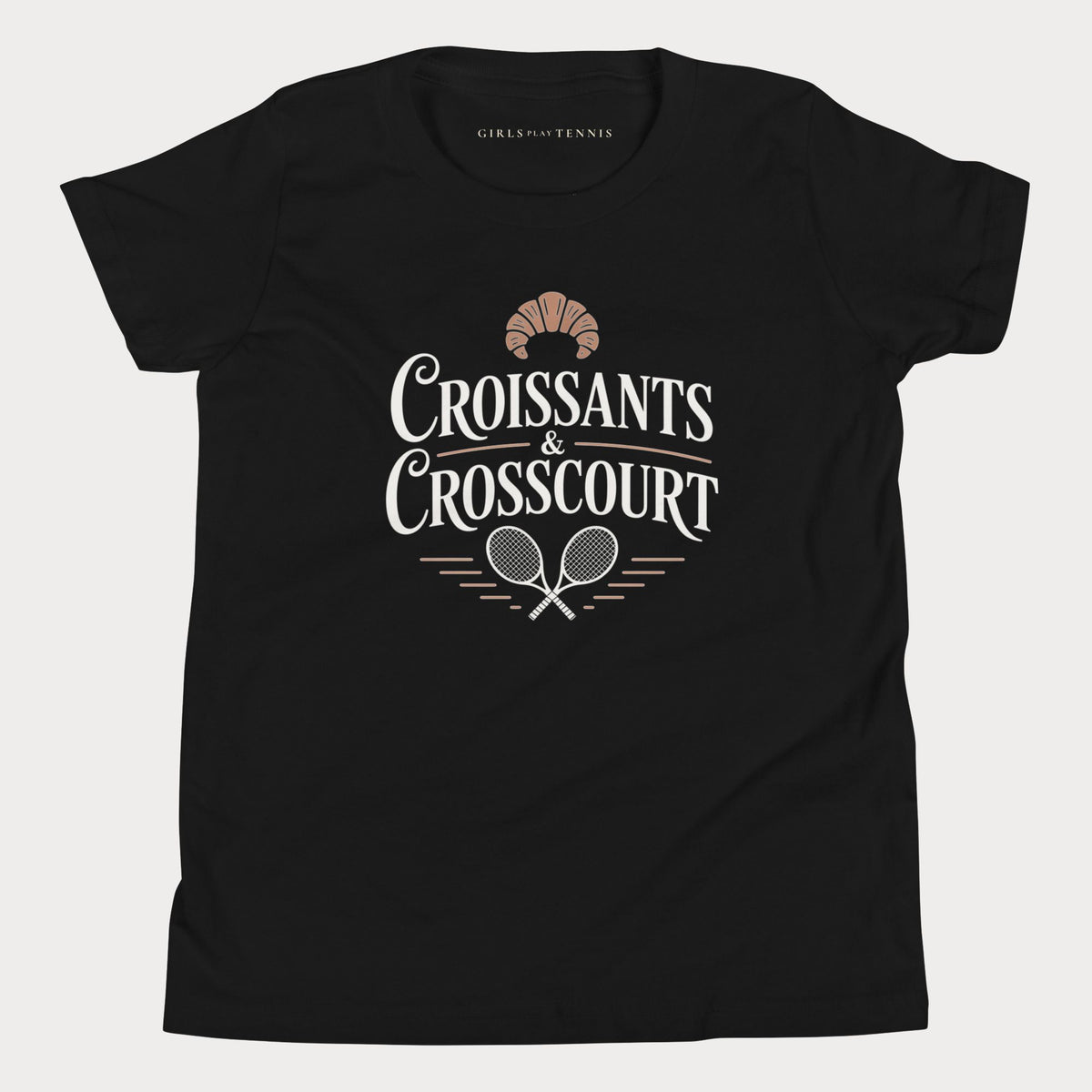 Croissants & Crosscourt Tennis Tee — Dark