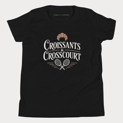 Croissants & Crosscourt Tennis Tee — Dark