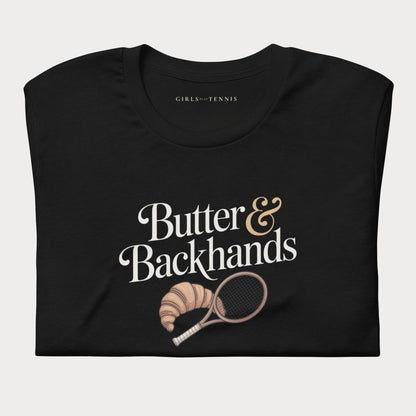 Butter & Backhands Tennis Tee — Dark