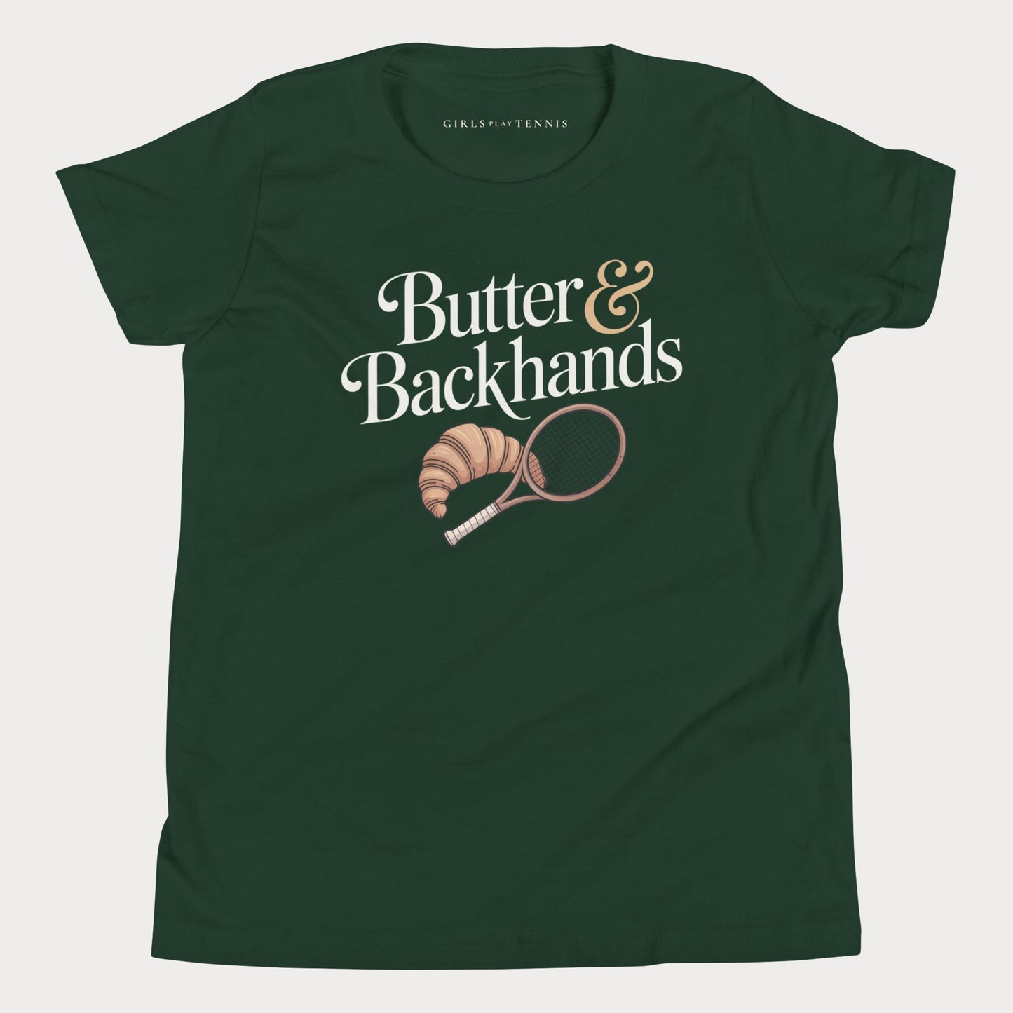 Butter & Backhands Youth Tennis Tee — Dark