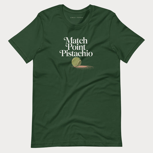 Match Point Pistachio Tennis Tee — Dark
