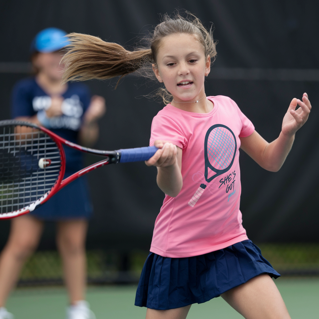 She's Got Game Girls Tennis T-Shirt