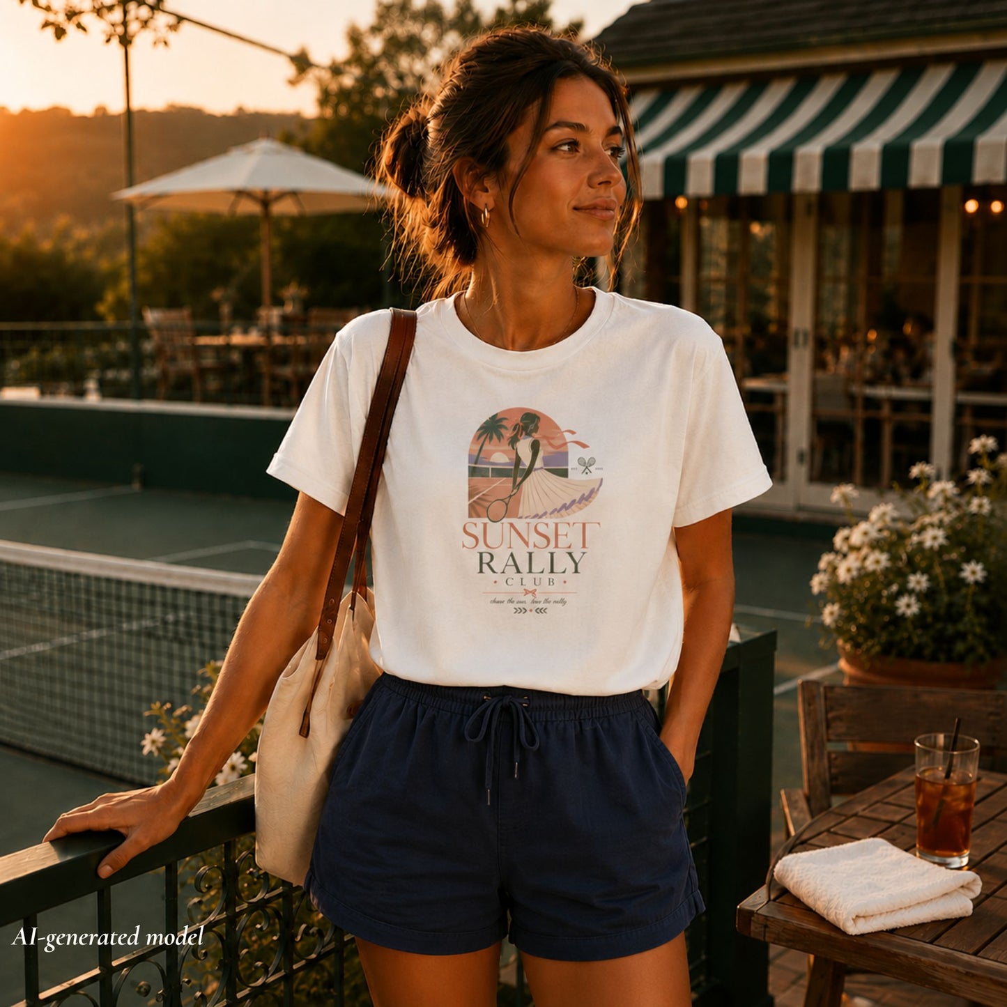 Sunset Rally Club Women's Lifestyle Tennis Tee