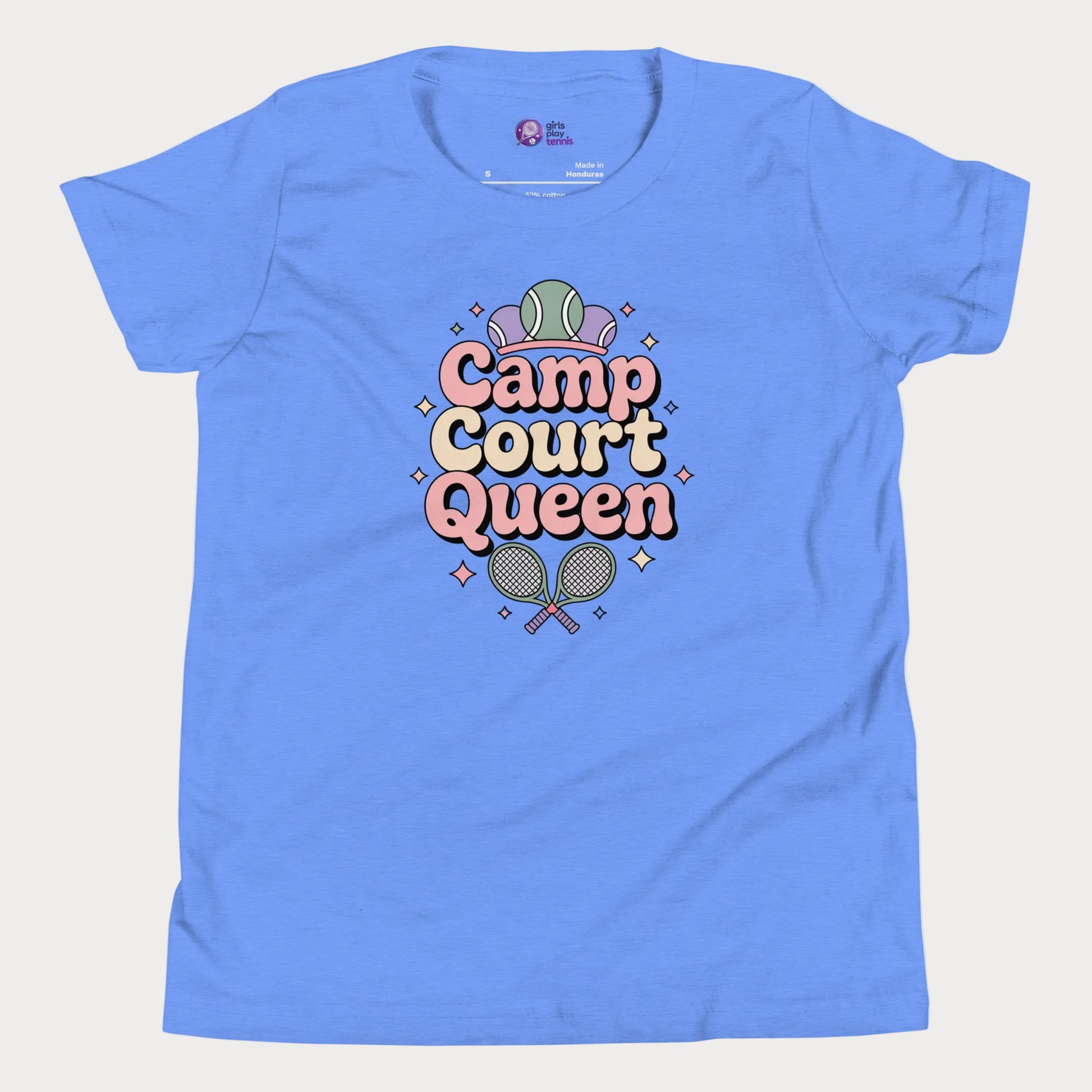 Blue Camp Court Queen pastel tennis t-shirt for girls