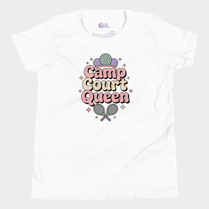 White Camp Court Queen pastel tennis t-shirt for girls