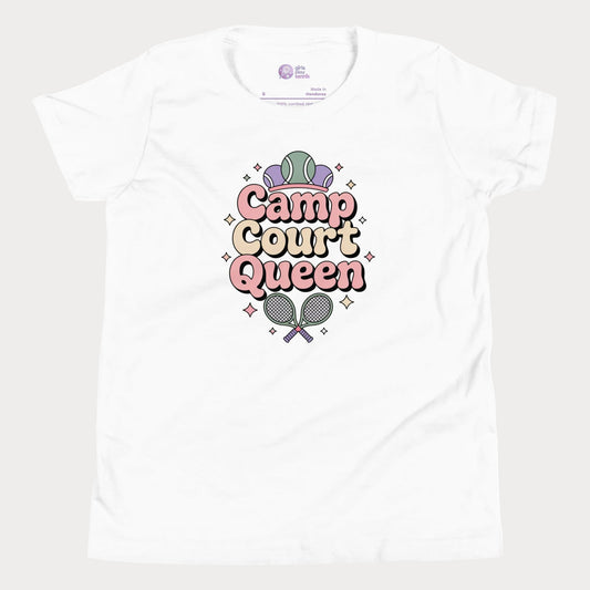 White Camp Court Queen pastel tennis t-shirt for girls