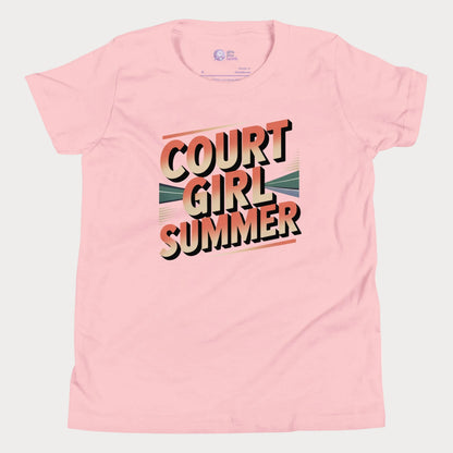 Pink Court Girl Summer retro-inspired tennis t-shirt for girls