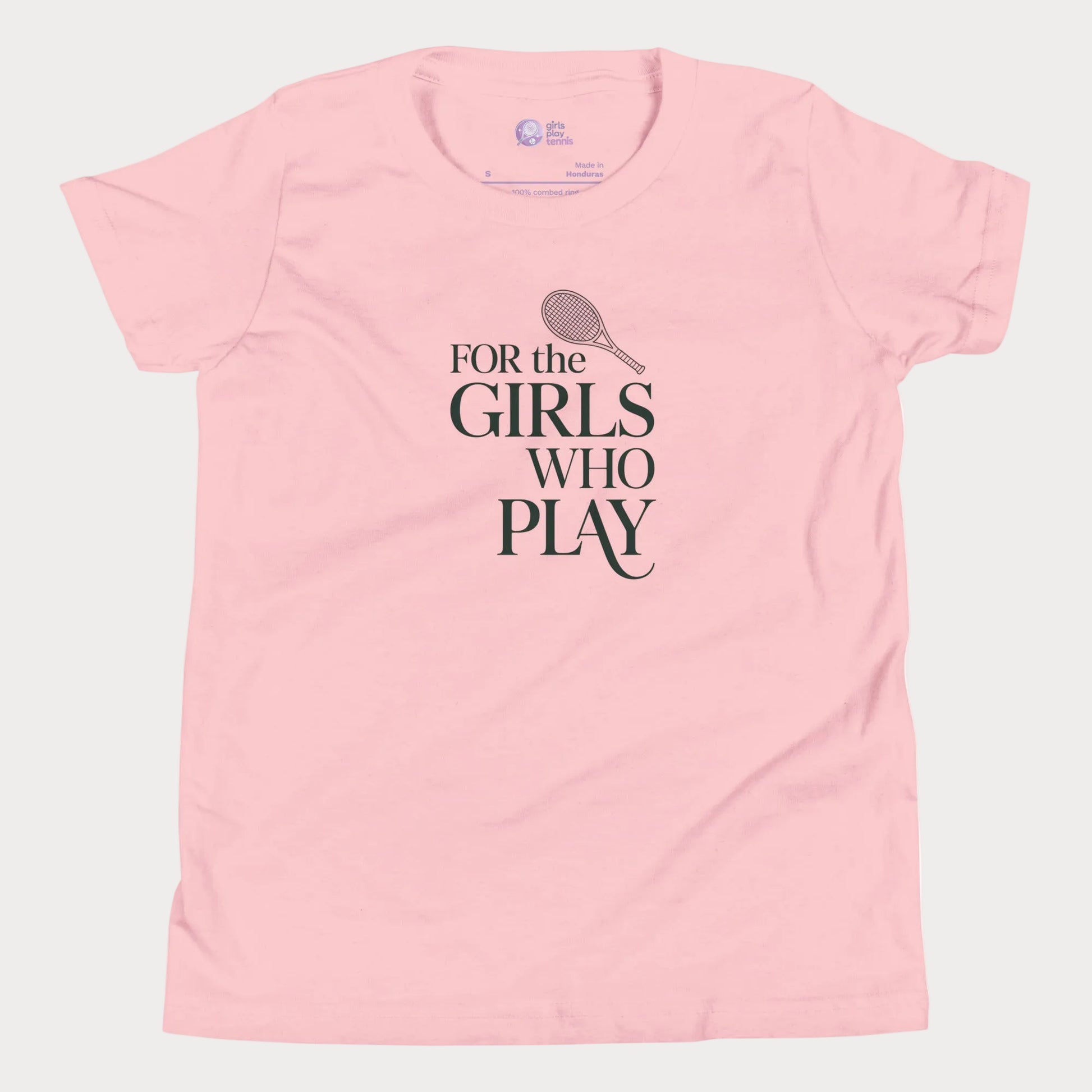 Pink For the Girls Who Play elegant tennis t-shirt for girls