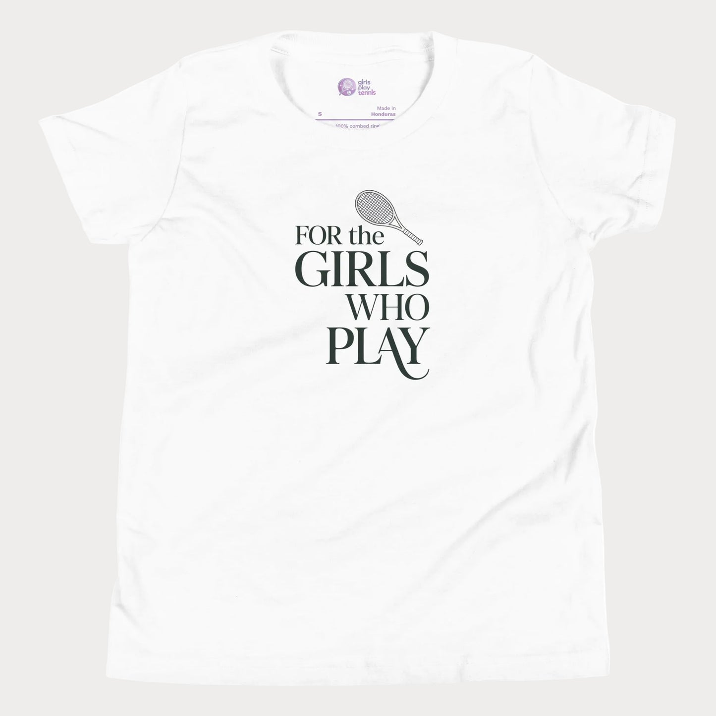 White For the Girls Who Play elegant tennis t-shirt for girls