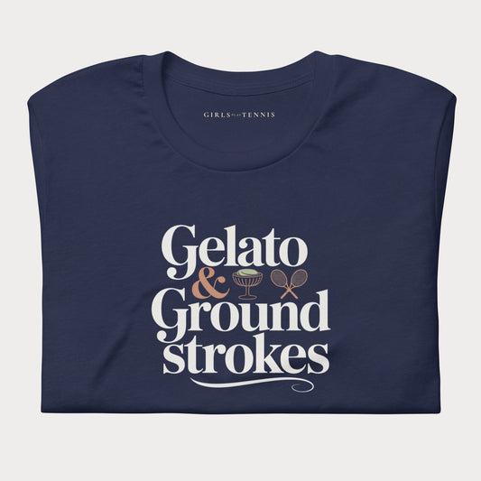 Gelato & Groundstrokes Tennis Tee — Dark
