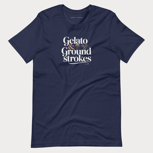 Gelato & Groundstrokes Tennis Tee — Dark