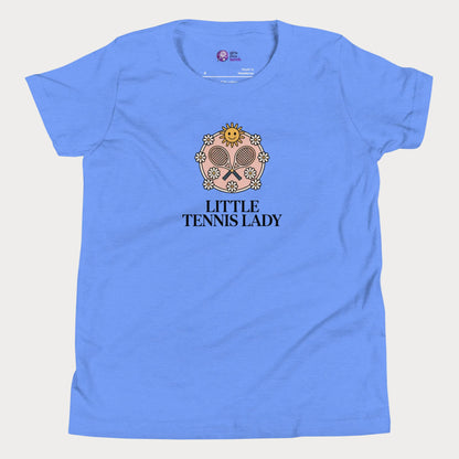 Blue Little Tennis Lady floral tennis t-shirt for girls