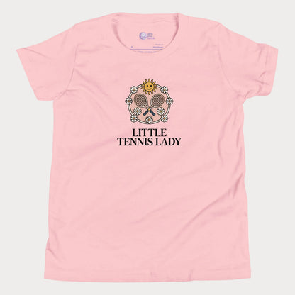 Pink Little Tennis Lady floral tennis t-shirt for girls