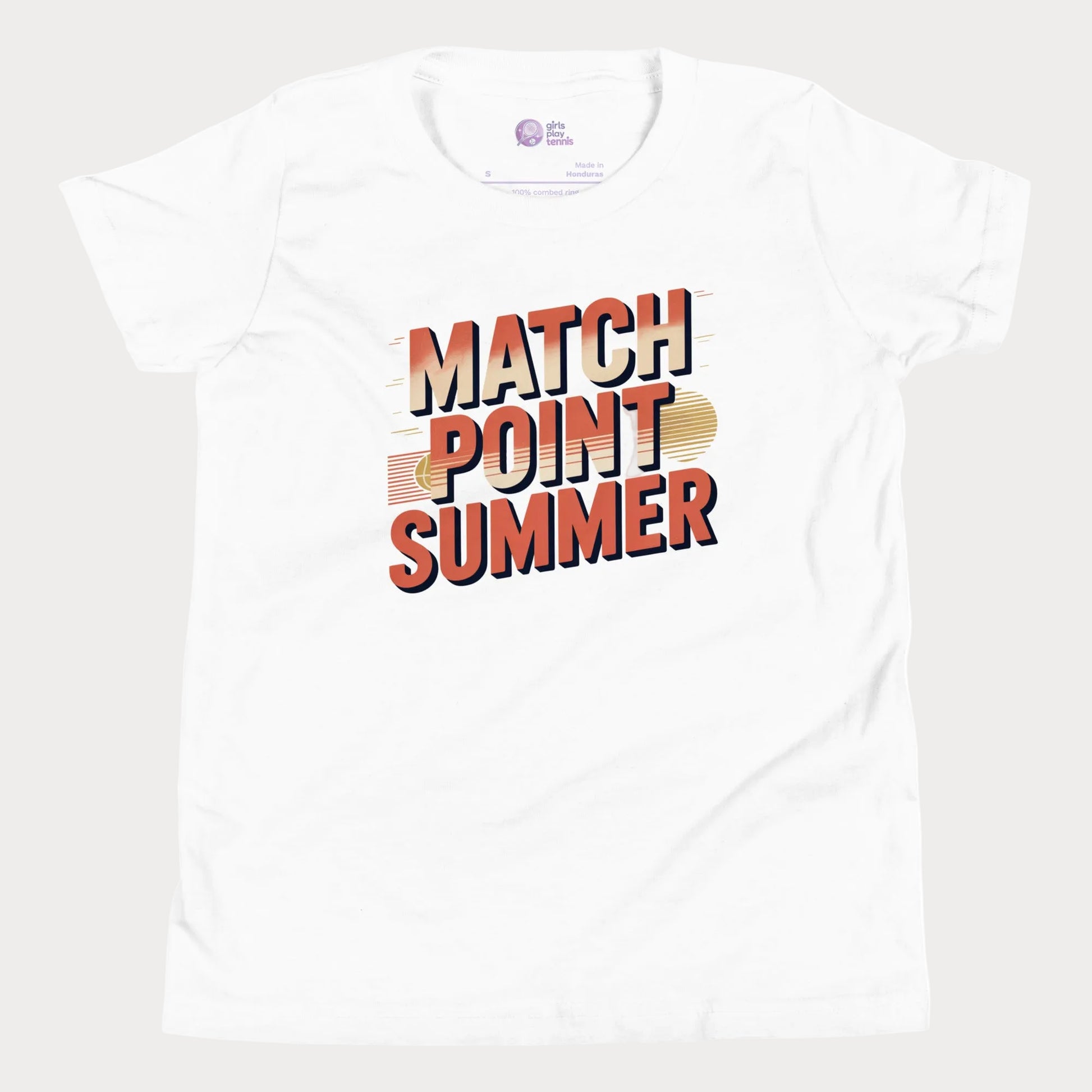 Match Point Summer retro-inspired tennis t-shirt for kids and teens