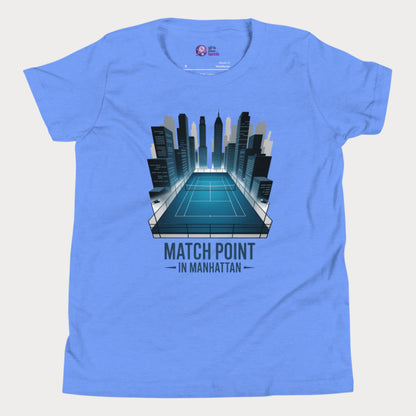 Girls Play Tennis Matchpoint in Manhattan T-Shirt – NYC skyline tennis court design for girls