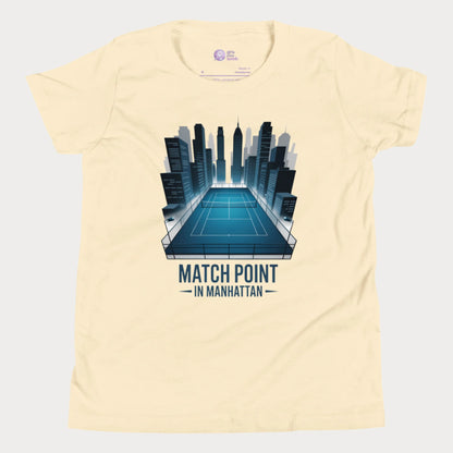 Girls Play Tennis Matchpoint in Manhattan T-Shirt – NYC skyline tennis court design for girls