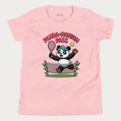 Girls Play Tennis Panda-Monium Pass T-Shirt – cute panda tennis design for girls