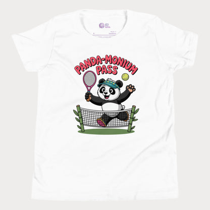 Girls Play Tennis Panda-Monium Pass T-Shirt – cute panda tennis design for girls