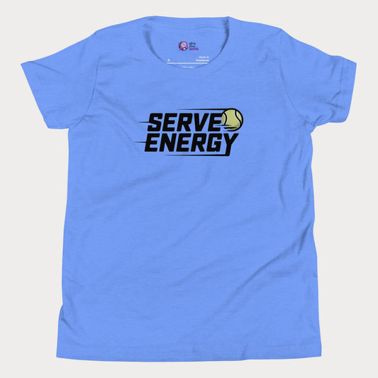 Heather Columbia Blue Serve Energy modern tennis t-shirt for kids and teens
