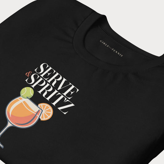 Serve & Spritz Tennis Tee — Dark