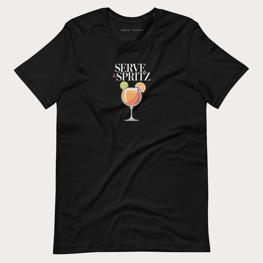 Serve & Spritz Tennis Tee — Dark
